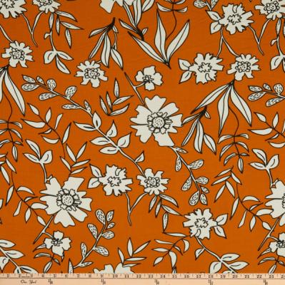 China Sustainable new design printed 100% viscose rayon fabric challis plain fabric wholesale distributor for sale