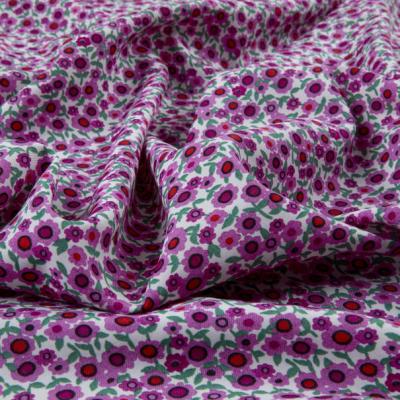 China 2021 Sales Hot Pink Plain Floral Printed Fabric 100% Rayon Print Fabric Viable Customization For Dress for sale