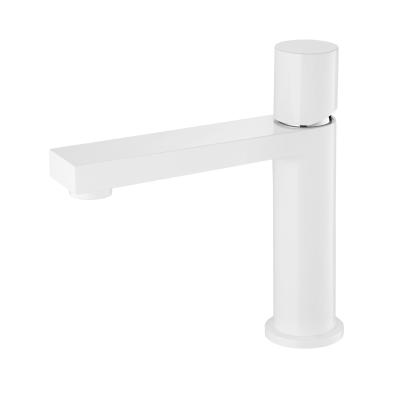 China CONNE White Single Hole Bathroom Faucet 25mm Ceramic Cartridge Laundry Basin Taps for sale