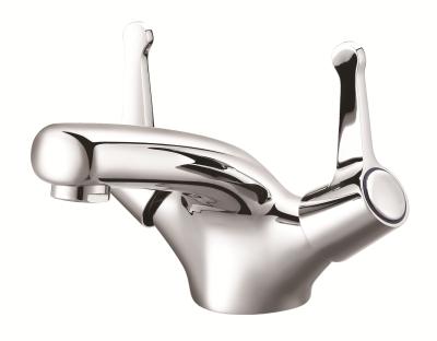 China Antirust 2 Handle Single Hole Bathroom Faucet Double Handle Basin Faucet for sale