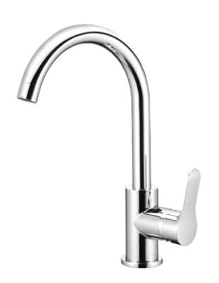 China Polished Zinc Body Kitchen Mixer Faucet 360 Degree Swivel Spout Kitchen Tap for sale