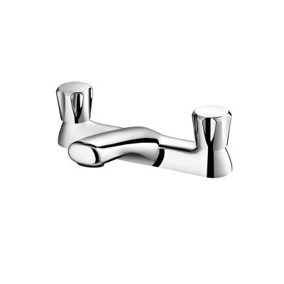 China Bath Taps Mixer  Bathroom Filler Tub Tap Monobloc Dual Lever Chrome Brass Faucet for sale