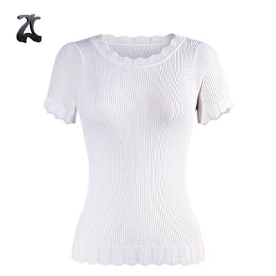 China Anti-pilling Lady's Summer Light Sweaters White Color Sweater Thin Knitwear Women for sale