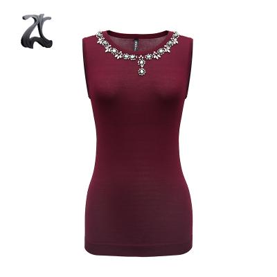 China Anti-pilling Ladies Squishy Summer Beading Tank Top Sweater Vest For Women for sale