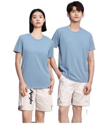 China Wholesale High Quality Custom Made Anti-Wrinkle Polyester Crew Neck Short Sleeve Summer Fashion Tops For Men And Women for sale