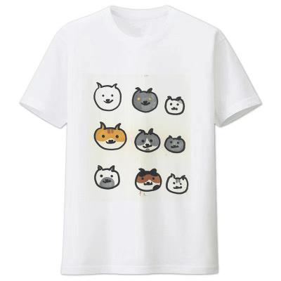 China Cute Animal Drop Shoulder Summer Cartoon Cotton Anti-wrinkle Pattern Large Size Women's Short Sleeve for sale