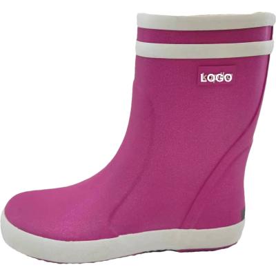 China Fashion OEM/ODM trend high level stylish glitter printing handmade youth non-slip casual children rain boots boots for puddy for sale