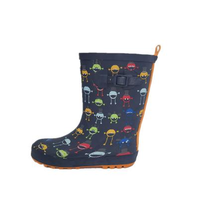 China Fashion trend factory direct spring/summer/autumn classic monster printing handmade boy rain shoes for girls and boys for sale