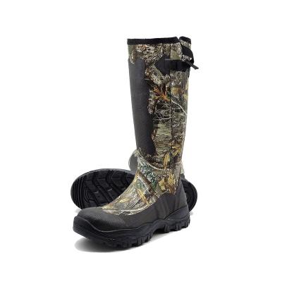 China OEM High Quality Thermal Camouflage Thermal Waterproof Neoprene Vulcanized Hunting Fishing Rubber Rain Boots For Men for sale