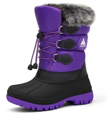 China Fashion Trend Quality Custom Made Kids Waterproof Unique Tpr Anti-skid Rubber Outdoor Warm Snow Bean Boots for sale