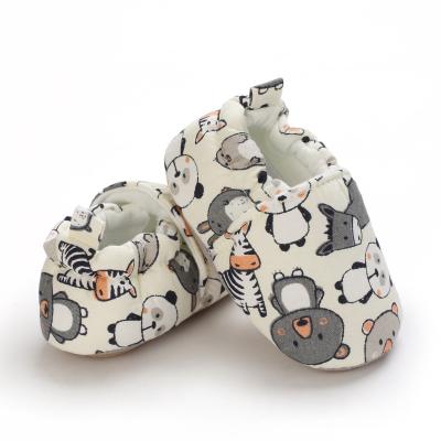 China Around 2021 New Arrival Soft Cotton Infant Toddler Printed Rubber Sole Infant Walking Shoe Cartoon Animal Girls Sports Shoes Baby Boy for sale