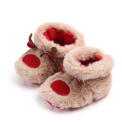 China Other Cute 2022 Winter Plush Baby Boots Cartoon Warm Christmas Deer Boys Girls Infant Boot Shoes Toddler Soft Sole Shoe for sale