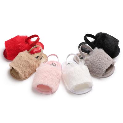 China Round 2021 Winter Baby Plush Sandals Babies Shoes Cute Newborn Boys Girls Infant Toddler Unique Soft First Shoes Walkers Sandals for sale