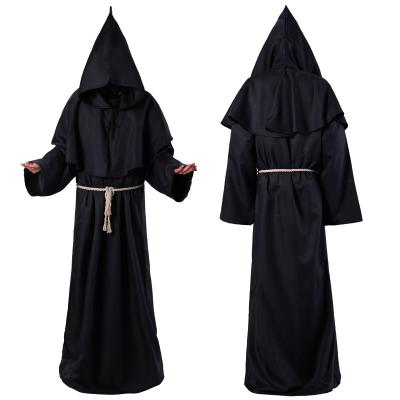 China Polyester & Medieval Monk Dress Witch Pastor Halloween Cosplay Cotton 2021 Sale Costume Christian Ancient Costume Solid Color Hot for sale