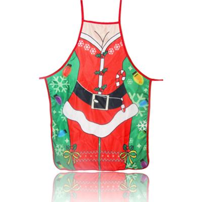 China New Arrival Merry Christmas Kitchen Couples Apron Cotton Fabric Santa Claus Cooking Aprons Christmas Party Cleaning Gifts for sale