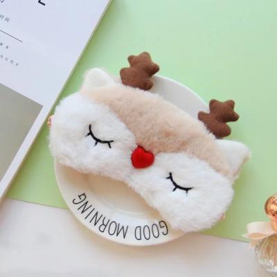 China plush & New Cute Elk Bear Cartoon Cute Breathable Elk Bear Cartoon Cotton Eye Mask Sleeping Cotton Eye Mask Girls Women Eye Patch Blinder for sale