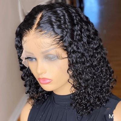 China Brazilian Curly Kinky Curly Human Hair Lace Front Wigs Unprocessed Virgin Hair Bob Wigs Short For Black Women for sale