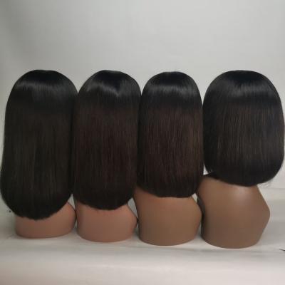 China Virgin Hair Brazilian Straight Short Bob Lace Front Wigs 13x4 Lace Front Wigs Transparent Wigs for sale