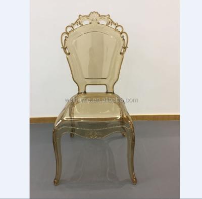 China Hotel chair event acrylic crystal ice stacking clear resin chiavari chair for sale