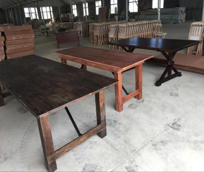 China French style outdoor vintage farmhouse solid wood rustic table for events for sale