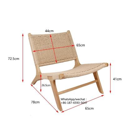 China EUROPEAN Outdoor Nordic Solid Wood Rattan Rope Woven Deck Chair for sale