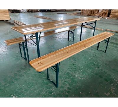 China Durable Outdoor Wooden Foldable Beer Garden Table And Bench for sale