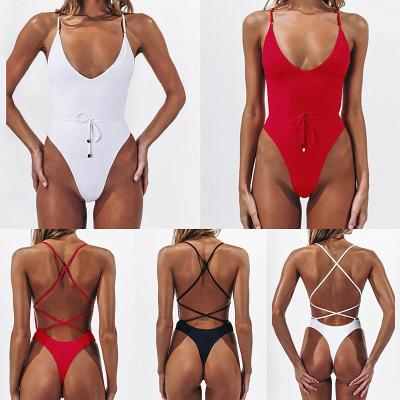 China 2020 Customs String Bikini Sport Anti-UV Swimsuit Cover Up One Piece Woman Swimwear for sale