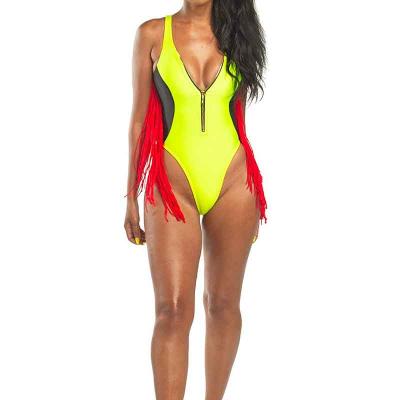 China 2021 Anti-UV Wholesale Bikini For Swimsuit Cover Up Tassel Swimwear One Piece for sale