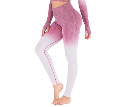 China 2021 Wholesale Anti-Static OEM Fitness Clothing Gradient Yoga Pants Active Sports Women's Leggings for sale