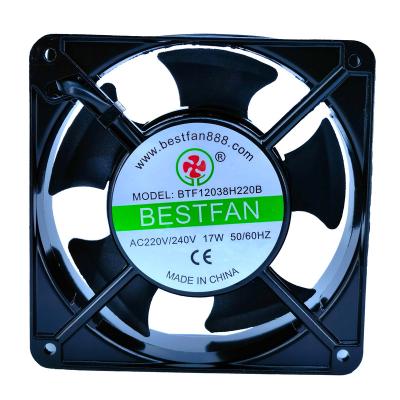 China 12038 Fan 220V 230V 240V 380V Low Noise Double Ball Bearing Aluminum Fan Hotels 12038 AC 220V Brushless Fan Bestfan 12038 for sale