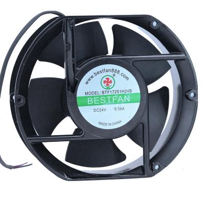 China Hotels 17251 DC 24V Fan Axial Fan Aluminum Frame 12V 24V 48V Plastic Blade Cooling Brushless Fan Bestfan 17251 for sale