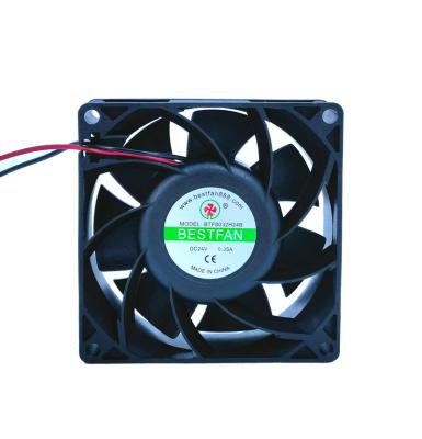 China Bestfan 8032 Plastic Blade 12V 24V 48V 72V Brushless Fan 8032 Hotels DC 24V Dual Axial Fan Ball Bearing Fan for sale