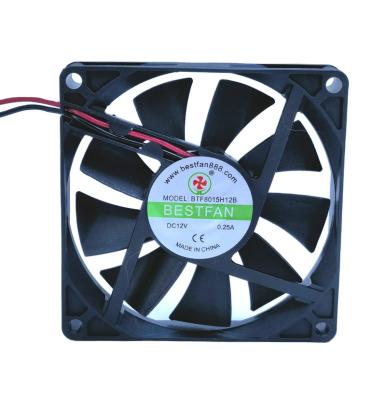 China Hotels 8015 DC 12V Fan Axial Fan Ball Bearing Plastic Cooling Fan Bestfan 8015 Dual Blade 5V 12V 24V Radiator Fan for sale