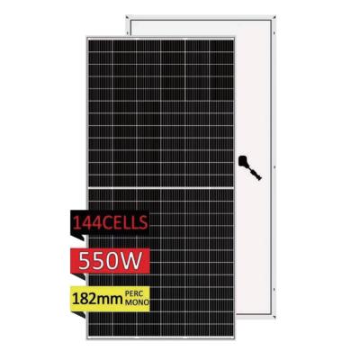 China Solar Power Efficiency Monocrystalline Solar Panel 182mm 530w 540w 550w Half Cell Solar Panel System Price for sale