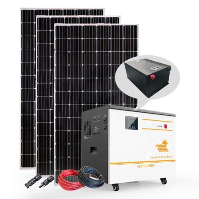 중국 LifePO4 5kw battery home hybrid solar power system with completed set of MPPT solar panel energy systems 판매용