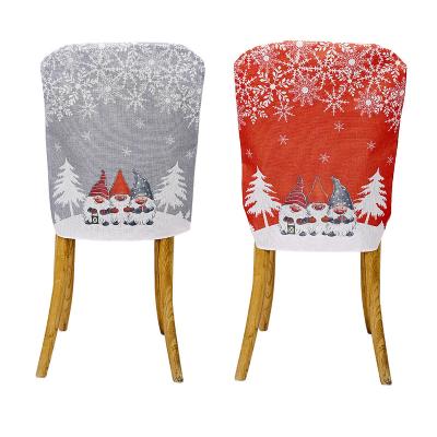 China Christmast Ornament Restaurant Theme New Product Printing Rudolph Goblin Snowflake Christmas Decoration Chair Cover Free Shipping Home for sale