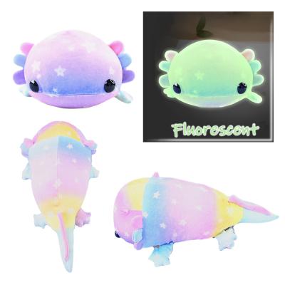 China Cute Custom Cute Plush Stuffed Fish Plush Toy Round Pillow Fluorescent Material Gift/Toy Customized Color Glowing Night Promotion for sale