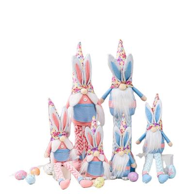 China New Easter Custom Stuffed Plush Toy Rabbit Big-Eared Short-Legged Dwarf Decoration Doll Retractable Ornaments for sale