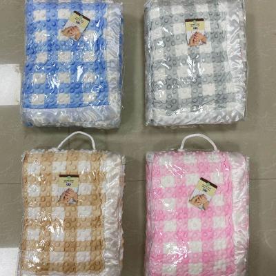 China Soft Plush Minky Dot Knitted Newborn Baby Blanket Sofa Receiving Baby Swaddle Anti-Static Wholesale Cotton Blanket for sale