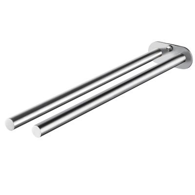 China Wall Mounted Rustproof Towel Rack, Stainless Steel Towel Rail Arm Double Swept 40cm Length For Bathroom for sale