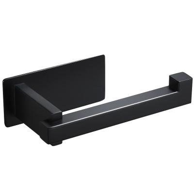 China New Product Self Adhesive No Drilling Wall Mounted Toilet Paper Holder Black Color for sale