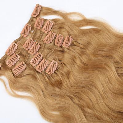 China China Factory Cheap 100% Raw Raw Brazilian Hair 26 Inch #27 Human Hair Body Wave Natural Hair Clip In Hair Extensions for sale