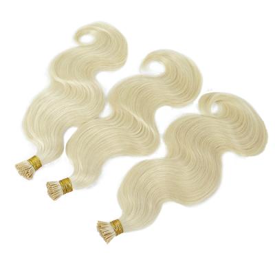 China Wholesale 100g Curly Curl Hair Extensions 613 Tip I Indian Virgin Remy Body Wave Blonde Human Hair for sale