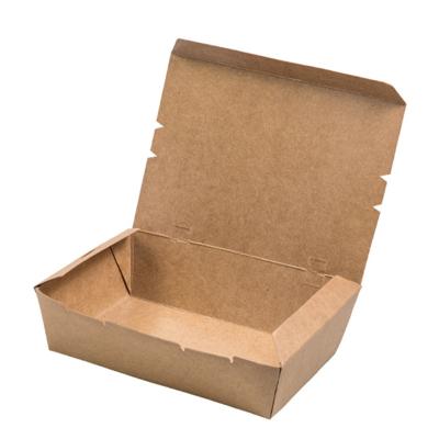 China Wholesale High Quality Recyclable Kraft Paper Board Lunch Box Quick Take Out Food Packaging Paper Boxes for sale