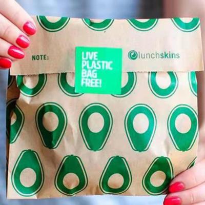 China Disposable Disposable Custom Sticker Waxed Fried Chicken Cookie Popcorn Paper Bags French Fries Packaging Bags for sale