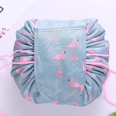 China Women Foldable Polyester Fashion Container Wash Cosmetic Bag for sale