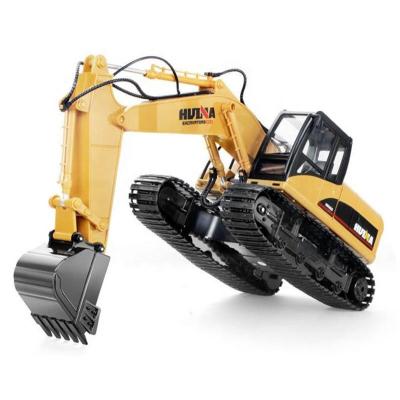 China RC Hobby HuiNa Toys 15 Channel 2.4G 1/14 RC Excavator Charging RC Car With Battery RC Alloy Excavator RTR For Kids for sale