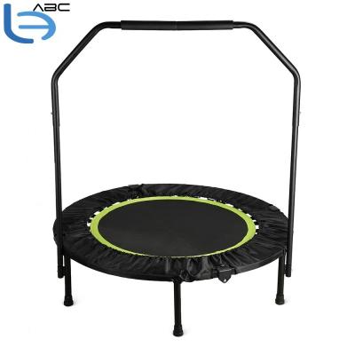 China 40 Inch Mini Gym Indoor Outdoor Fitness Foldable Skinny Rebounder Exercise Trampoline for Adult or Kids with Adjustable Handle for sale