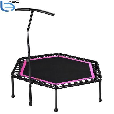 China Custom Steel Tube Trampolines With Handle Jumping Mini Trampoline For Fitness for sale