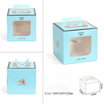 China Recyclable Hot Selling Custom Color Paper Cupcake Box Kraft Paper Cake Box With Window for sale